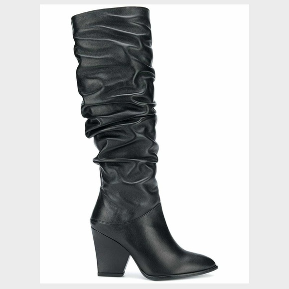 Stuart Weitzman Smashing Black Leather Knee Boots - Picture 1 of 12